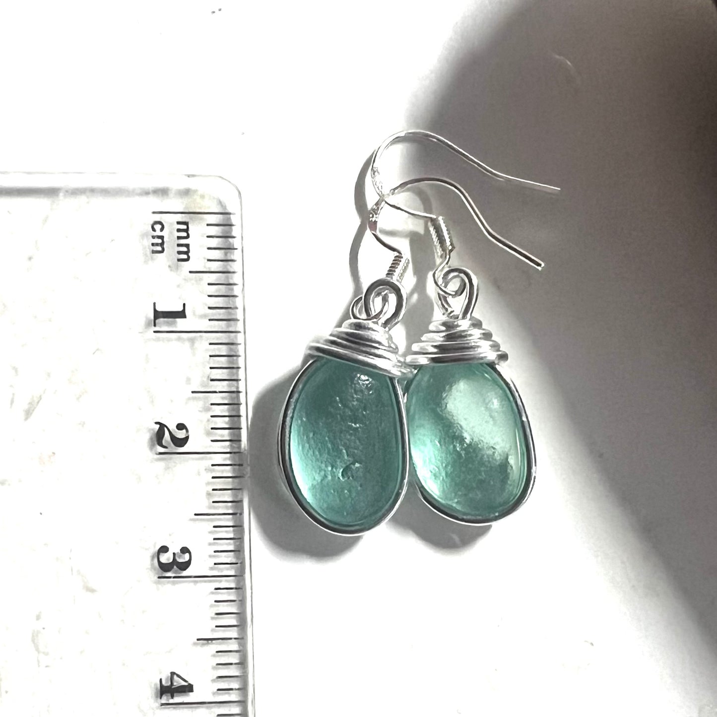 Aqua Seaham Sea Glass Earrings