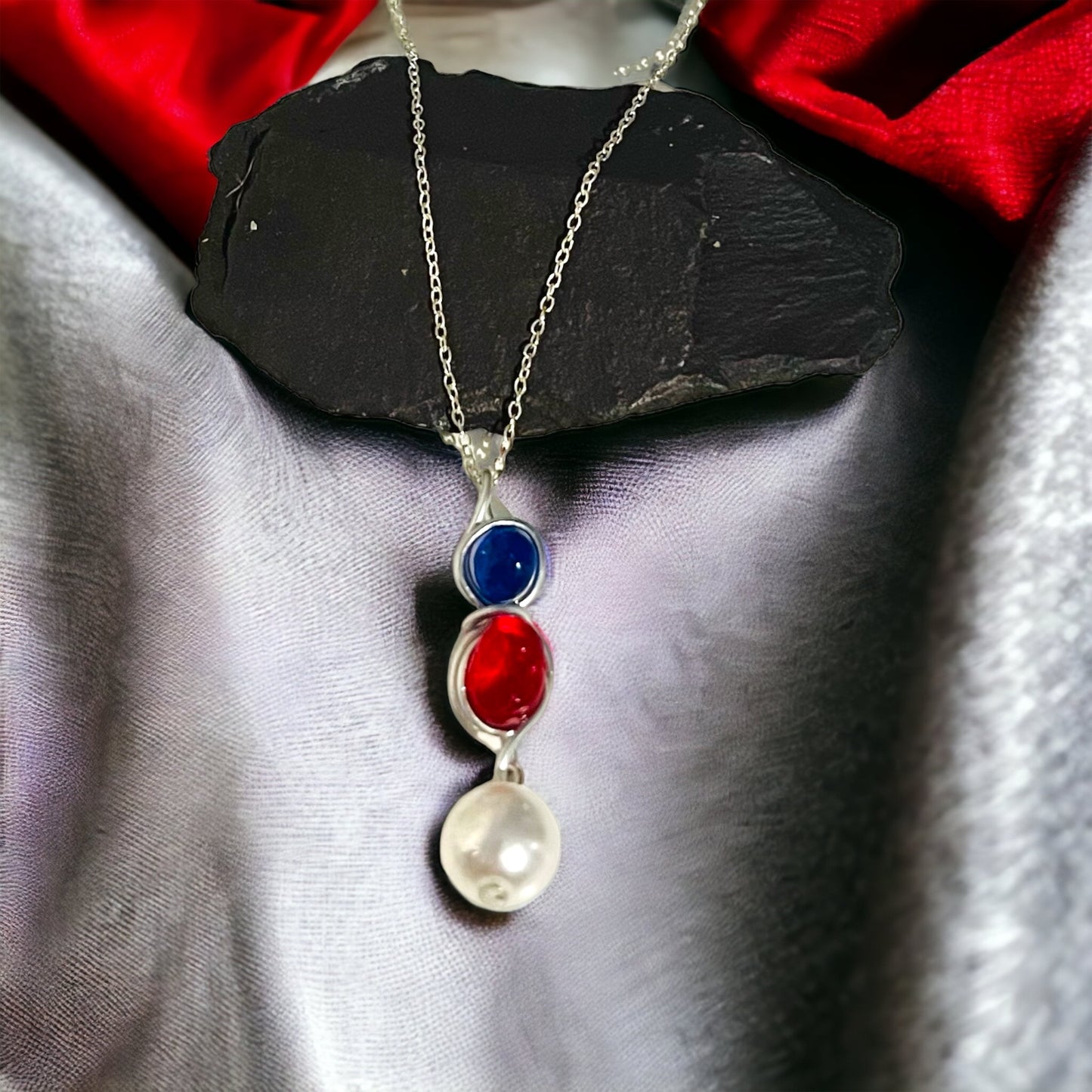 Seaham Sea Glass & Glass Pearl Pendant