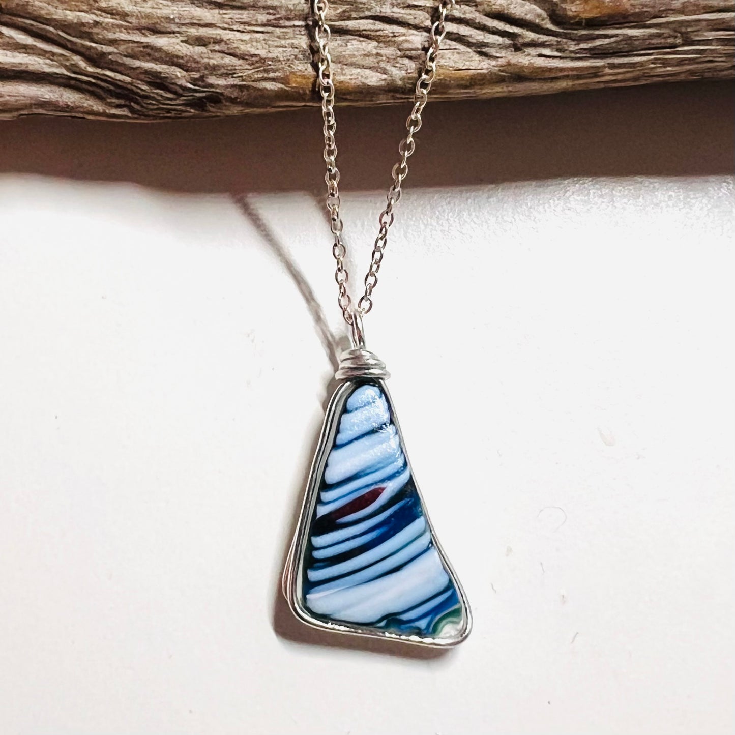 Large Canary Sea Glass Pendant