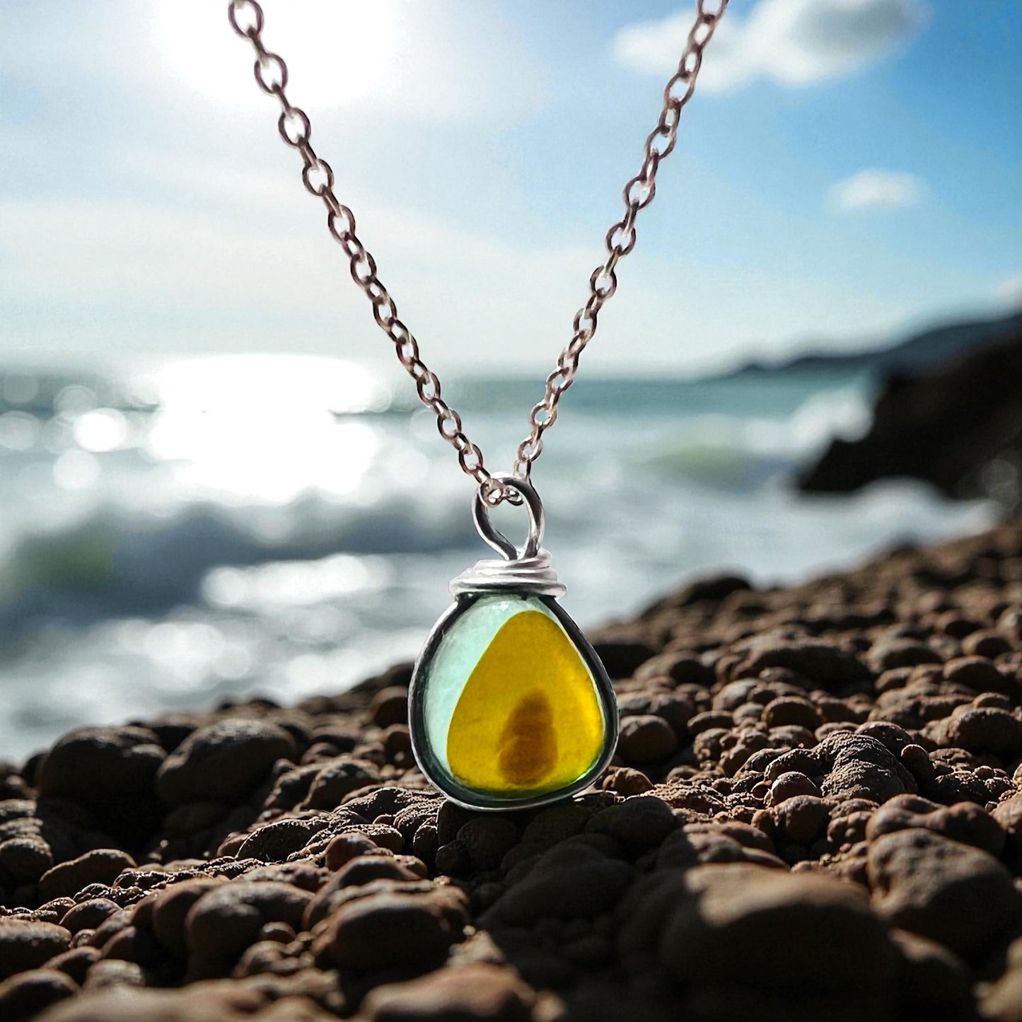 Rare Shades Seaham Sea Glass Multi Pendant