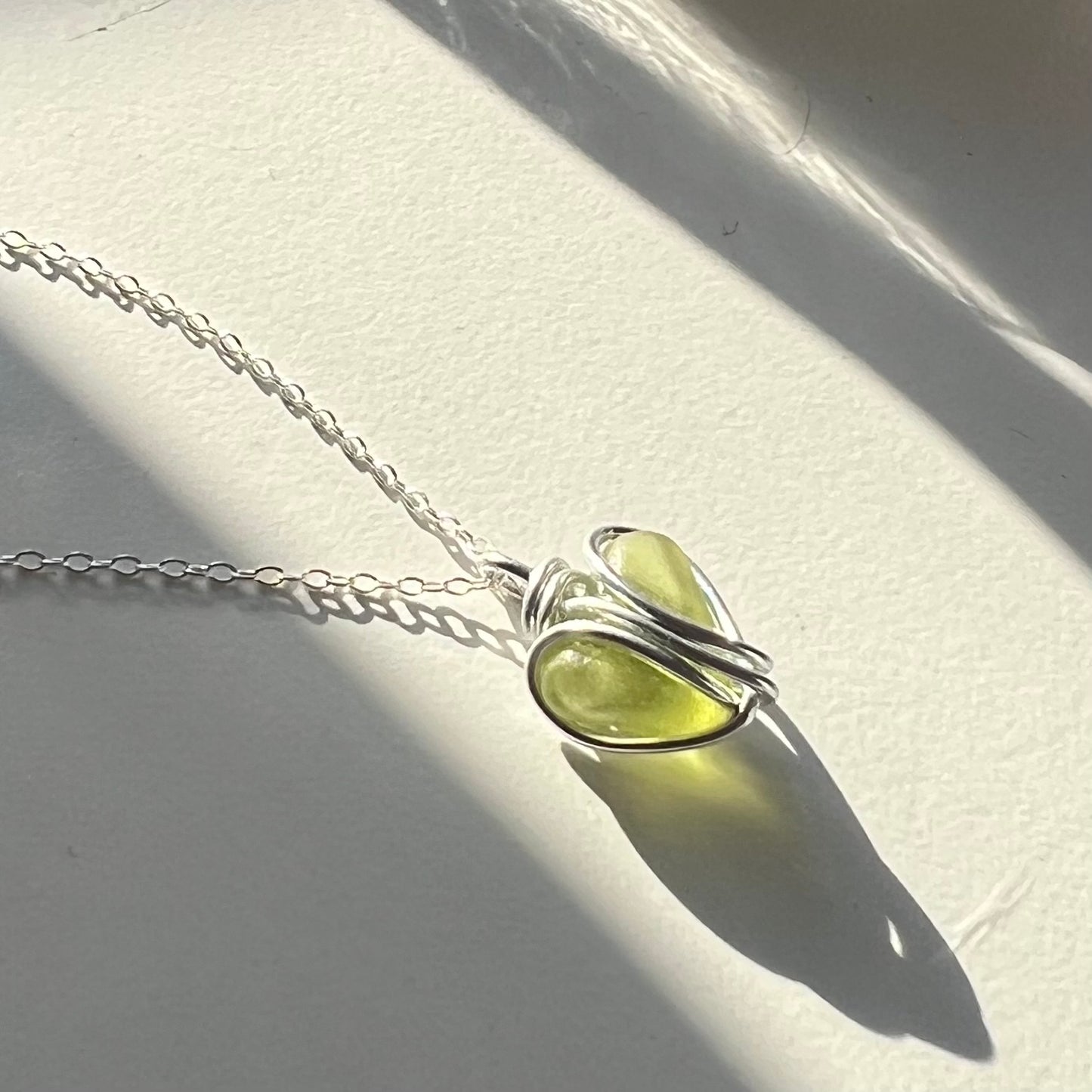 Cornish Sea Glass Heart Pendant