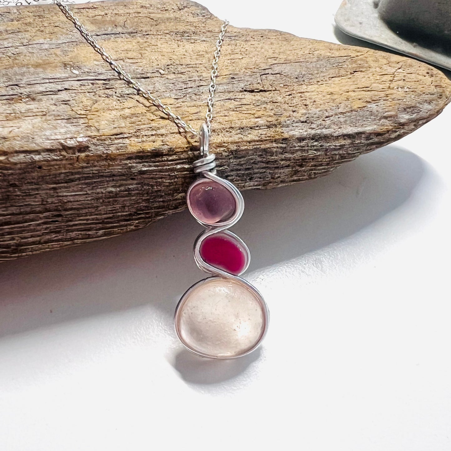 Three Piece Seaham Sea Glass Pendant