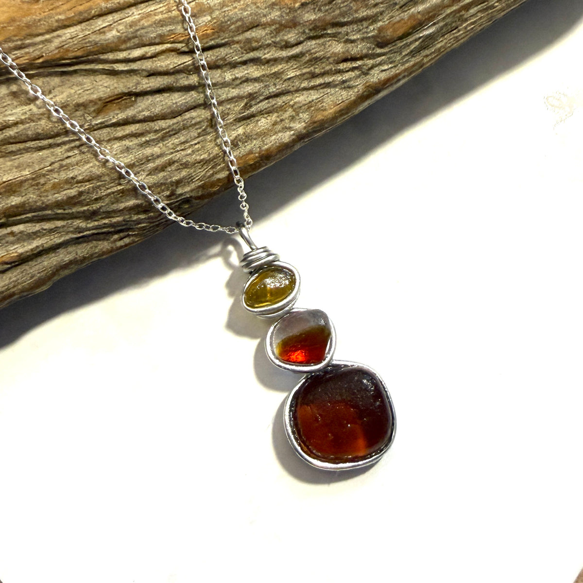 Three Piece Seaham Sea Glass Pendant