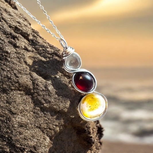 Three Piece Seaham Sea Glass Pendant