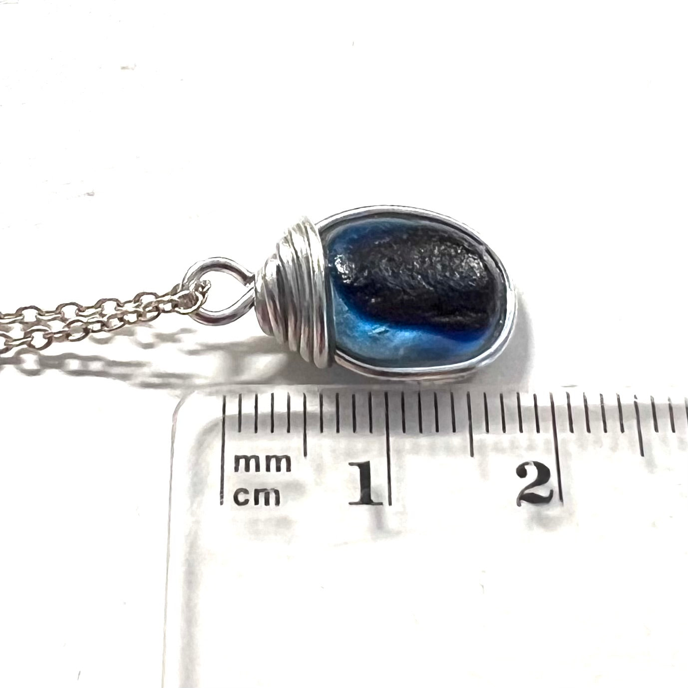 Deep Blue Seaham Sea Glass Multi Pendant