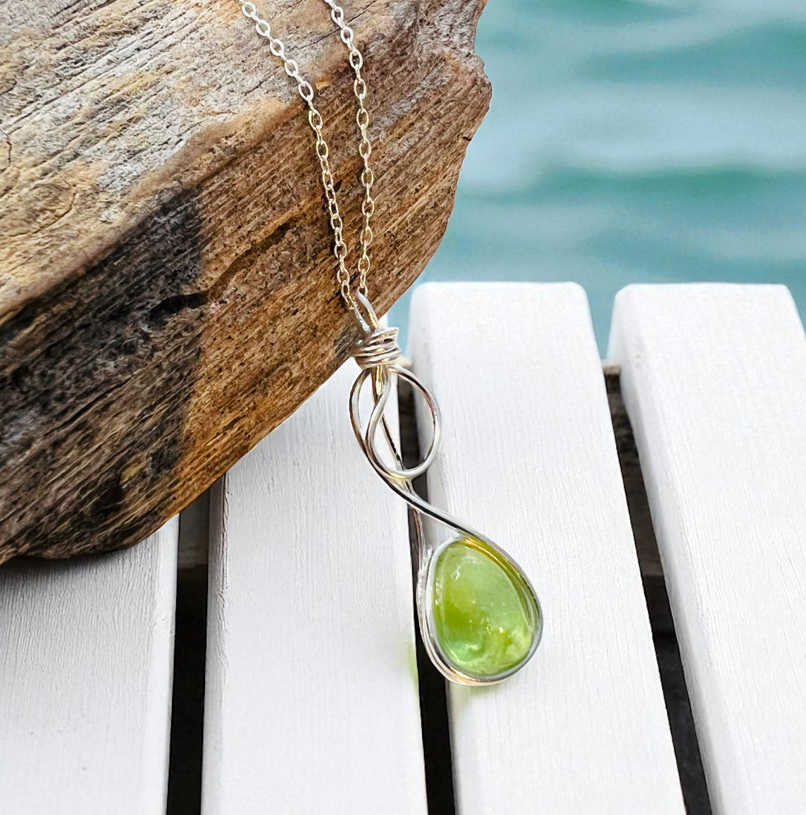 Swirly Seaham Sea Glass Pendant