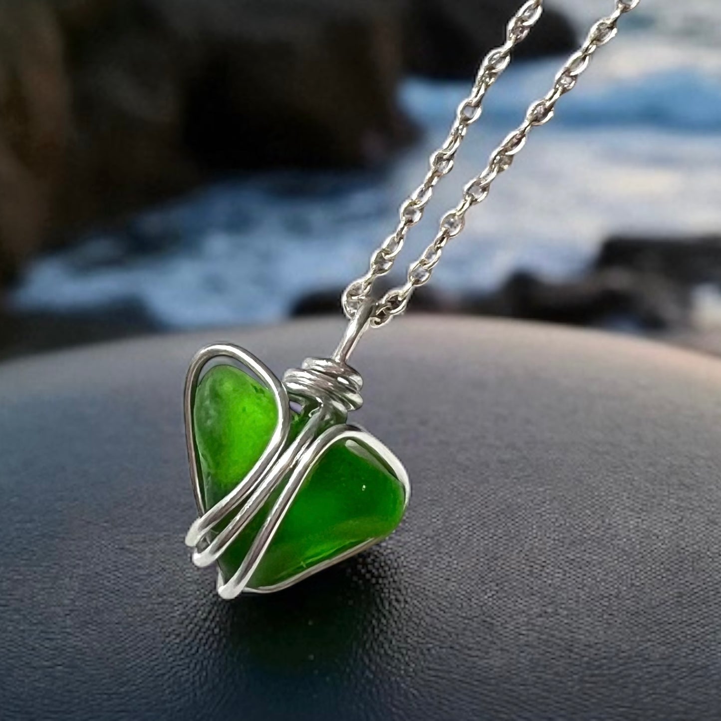 Devon Sea Glass Heart Pendant