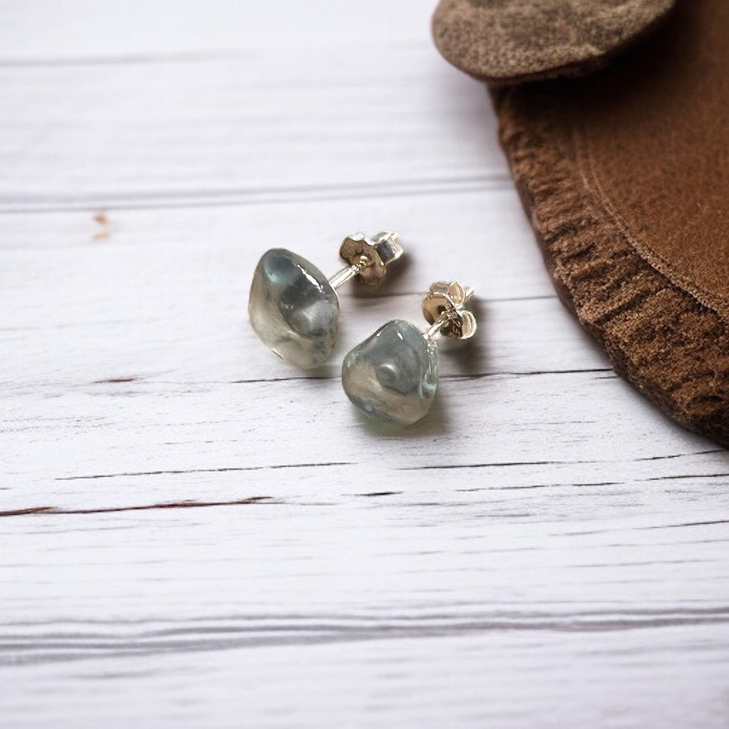 Grey Seaham Sea Glass Stud Earrings