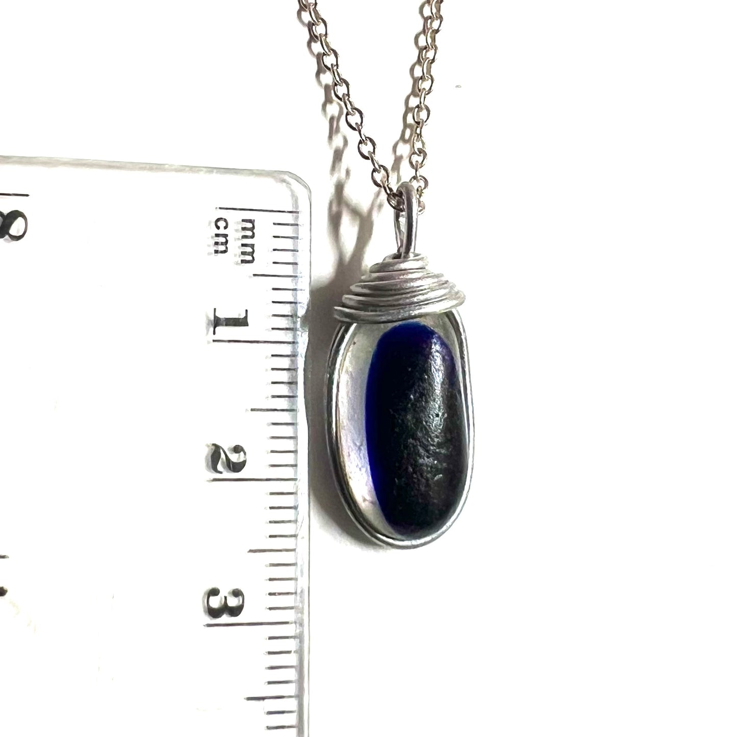 Deep Blue Seaham Sea Glass Multi Pendant