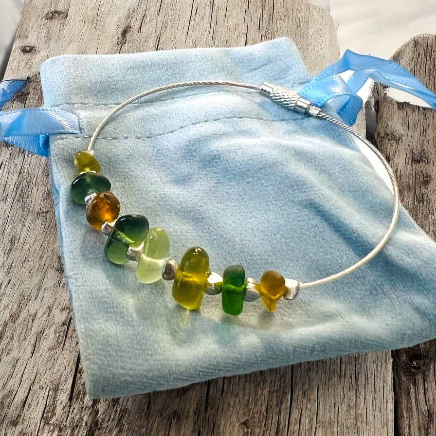 Seaham Sea Glass Autumn Shades Bangle