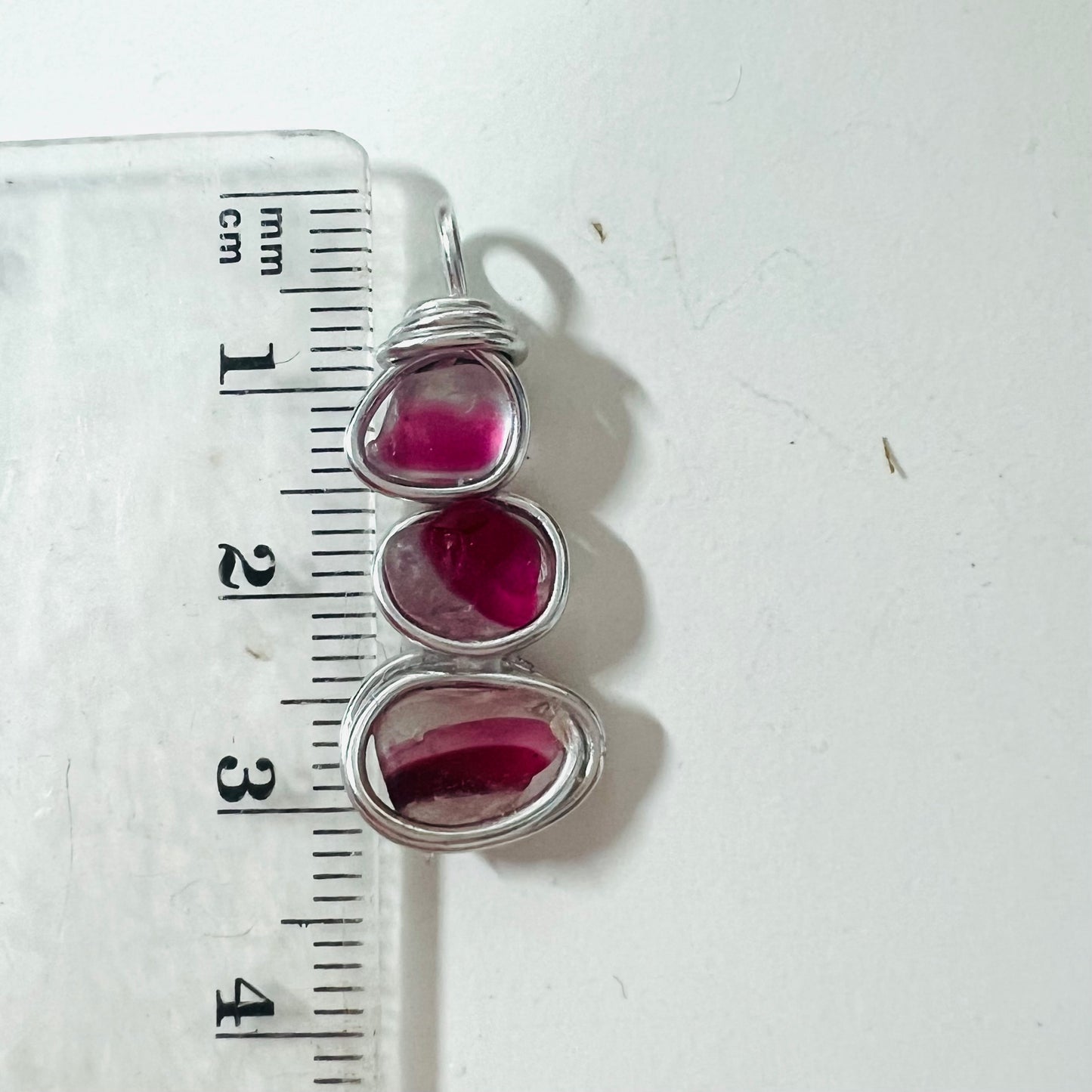 Three Piece Seaham Sea Glass Heart Pendant