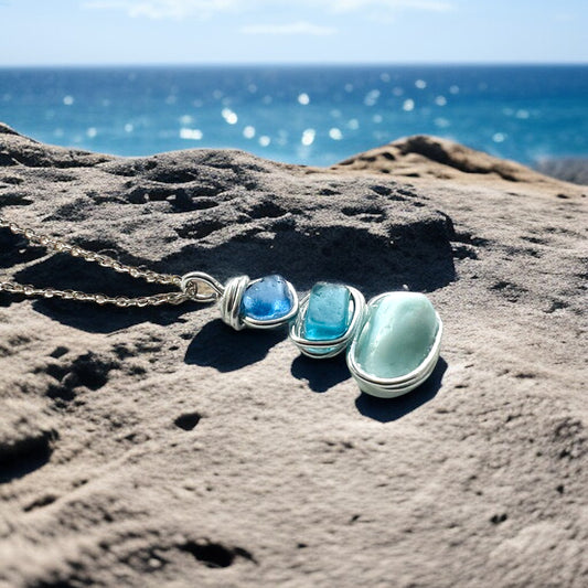 Three Piece Seaham Sea Glass Pendant