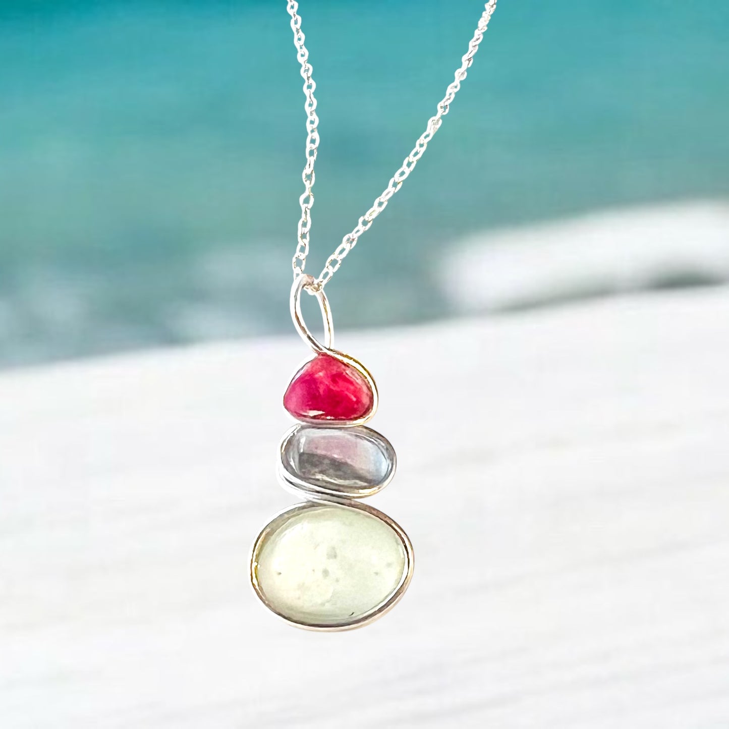 Three Piece Seaham Sea Glass Pendant