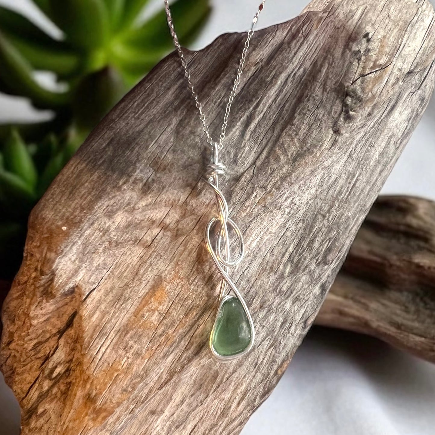 Swirly Seaham Sea Glass Pendant