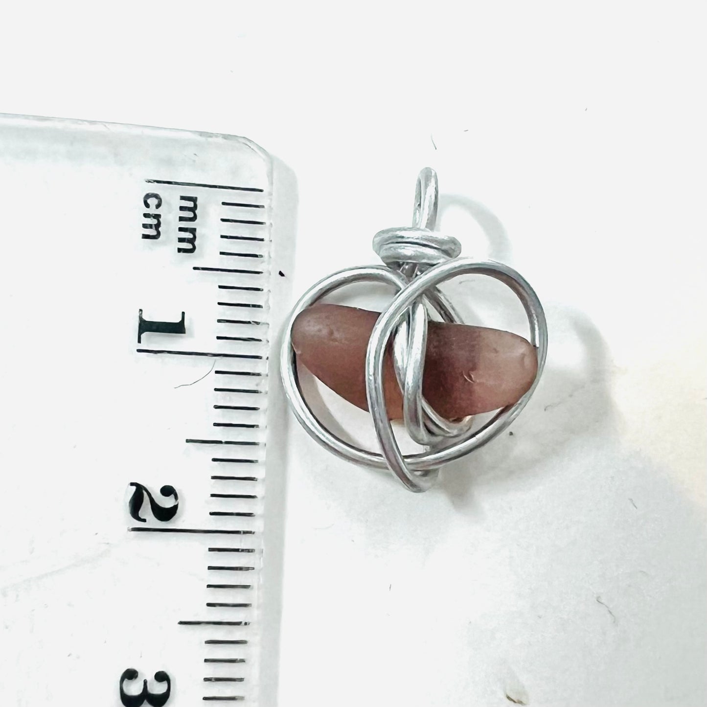 Pink Seaham Sea Glass Heart Pendant