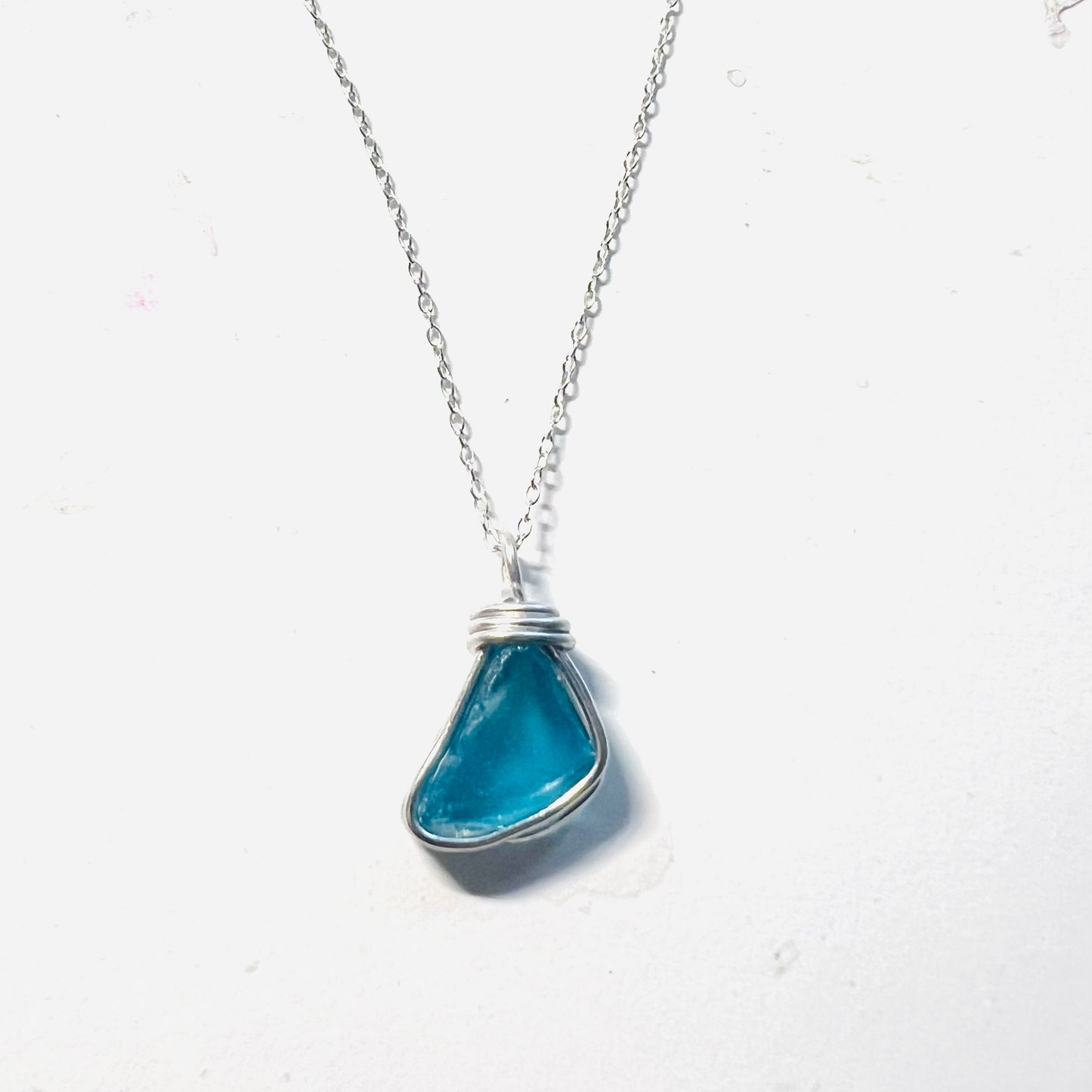 Blue Seaham Sea Glass Pendant