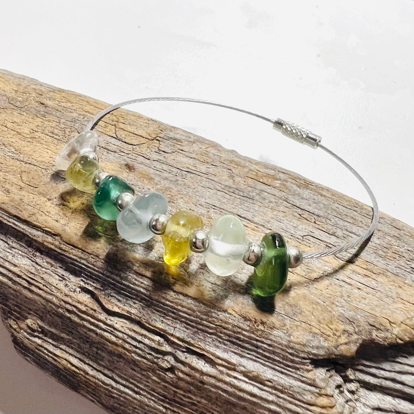 Seaham Sea Glass Mixed Shades Bangle