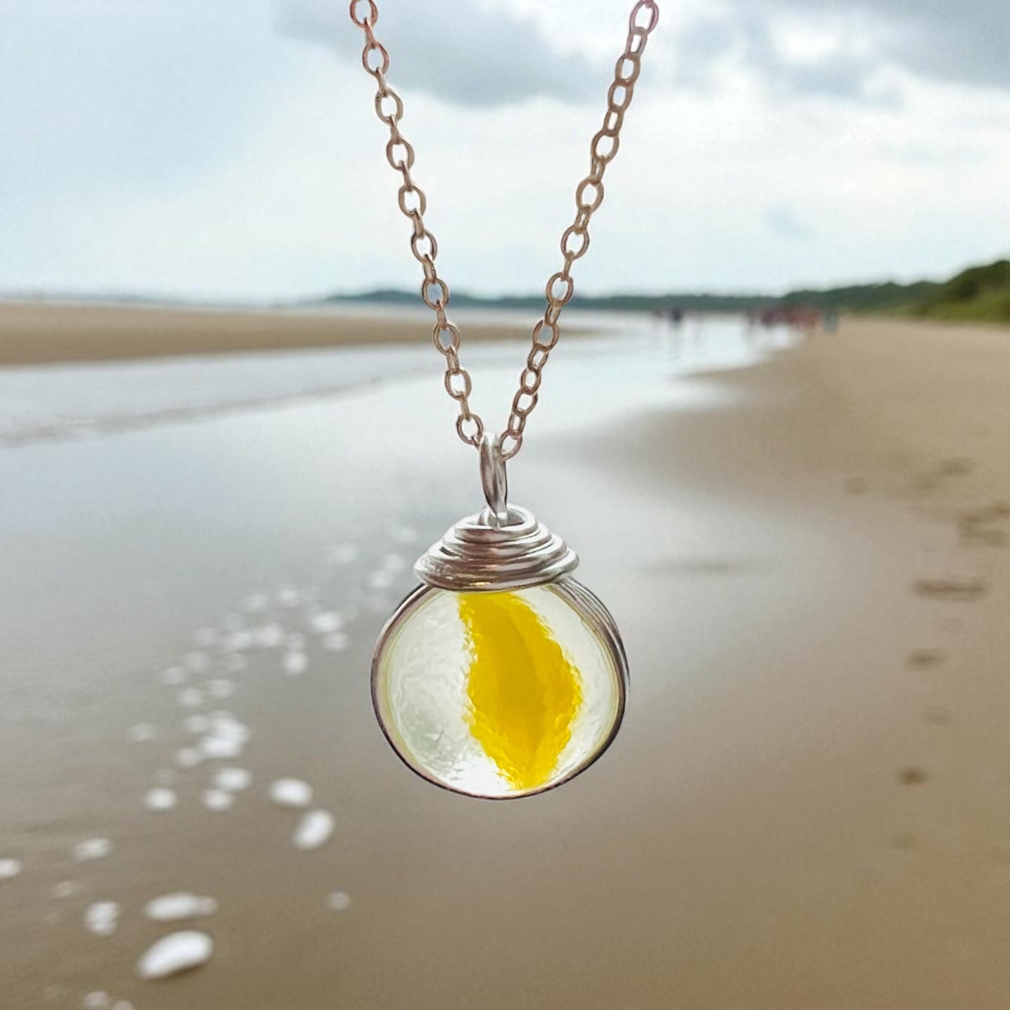Devon Sea Glass Marble Pendant