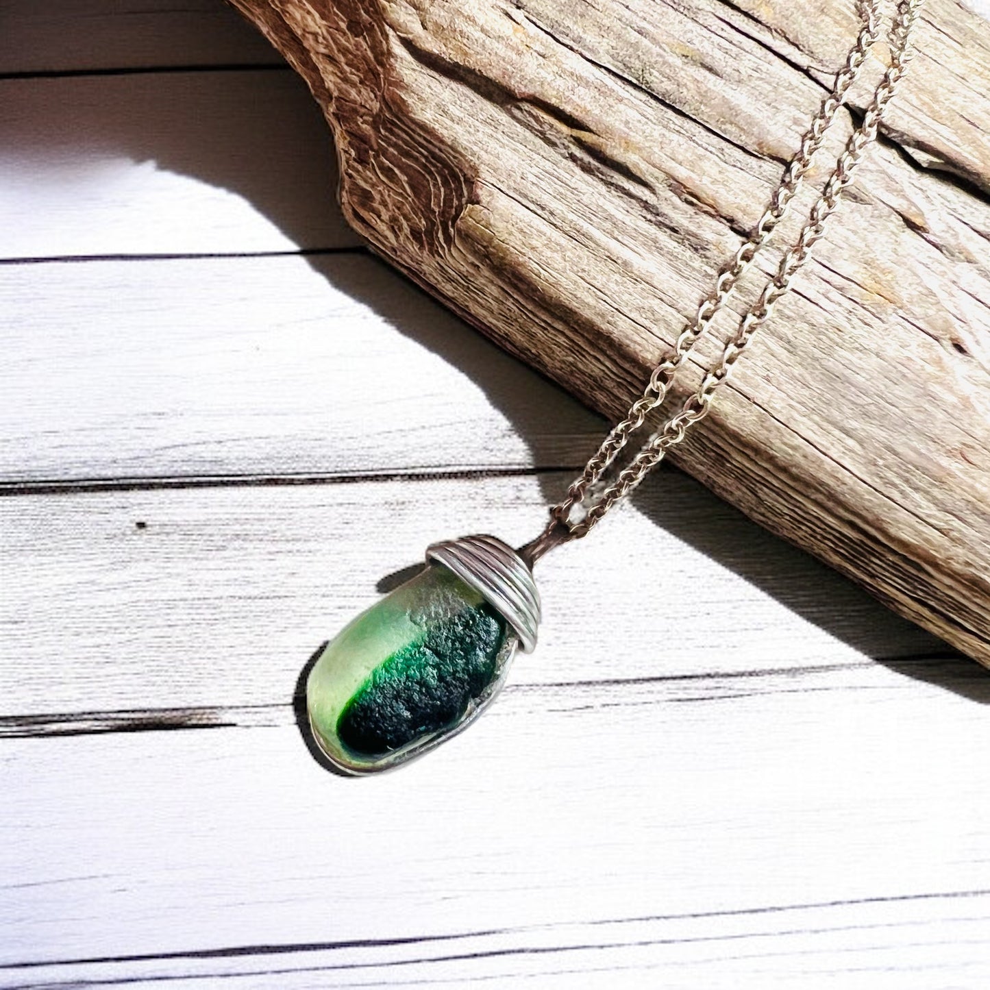 Seaham Sea Glass Green Multi Pendant