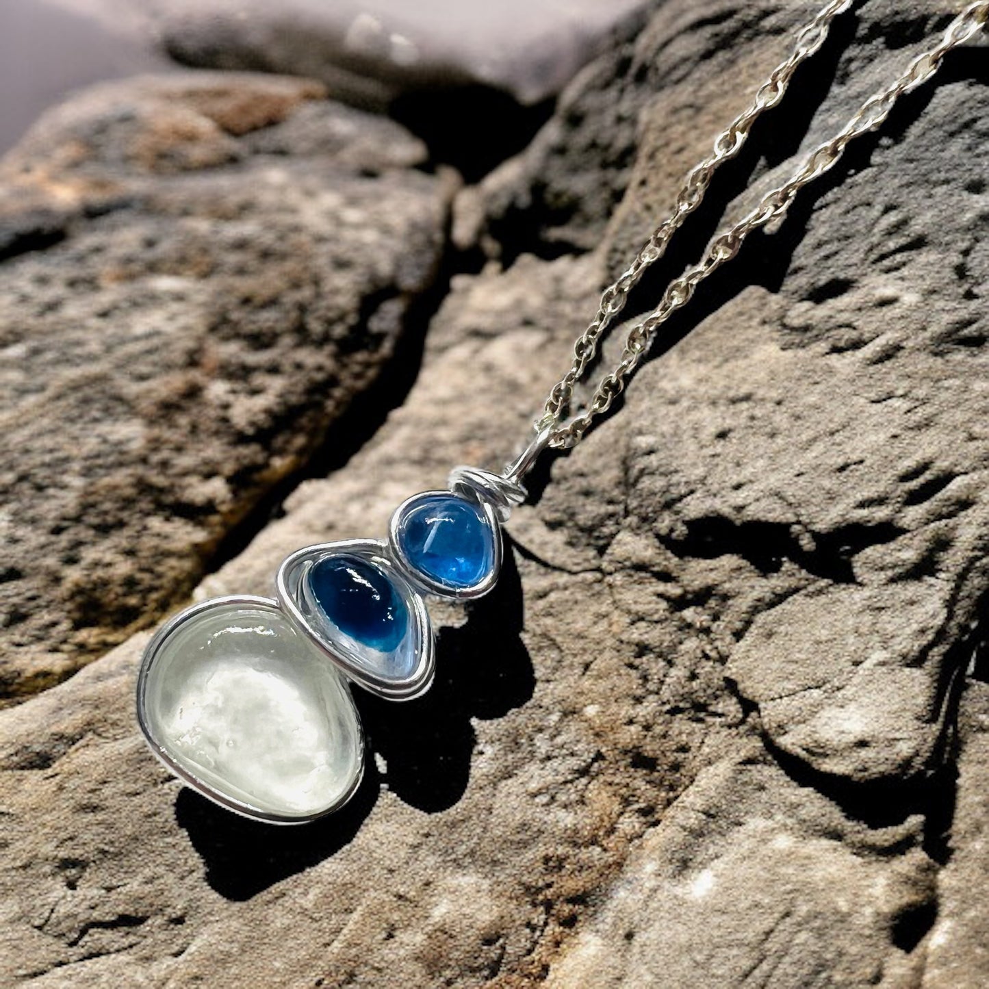 Three Piece Seaham Sea Glass Pendant