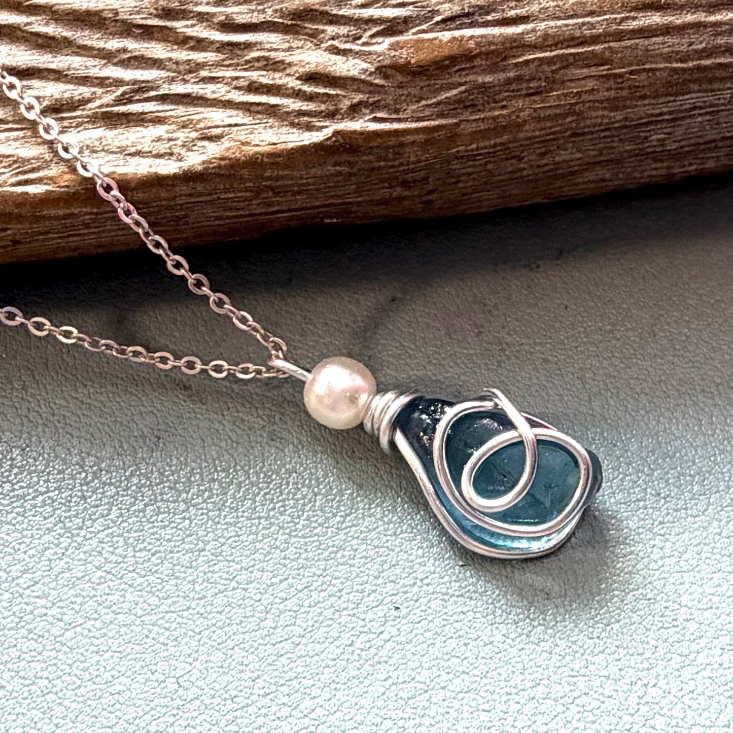 Scottish Highlands Blue Swirly Pendant