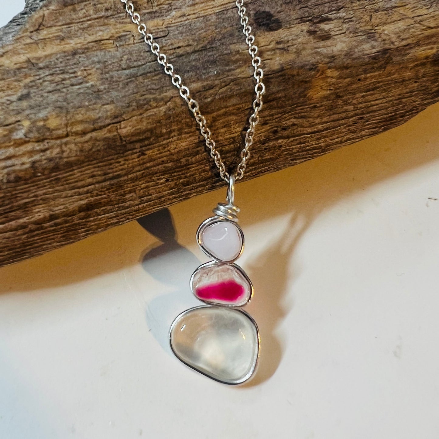 Three Piece Seaham Sea Glass Pendant