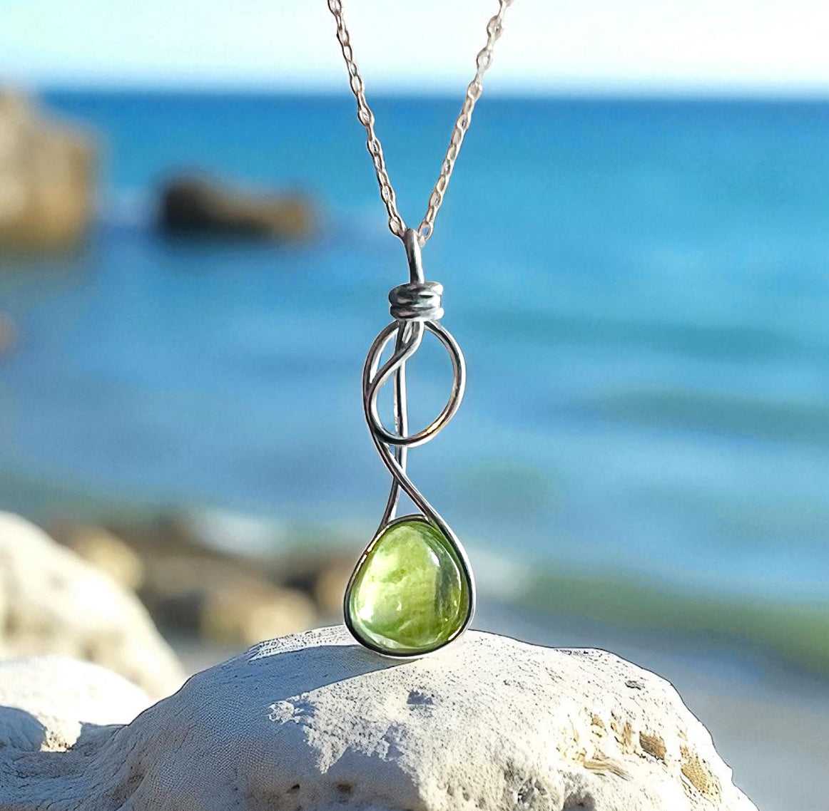 Swirly Seaham Sea Glass Pendant