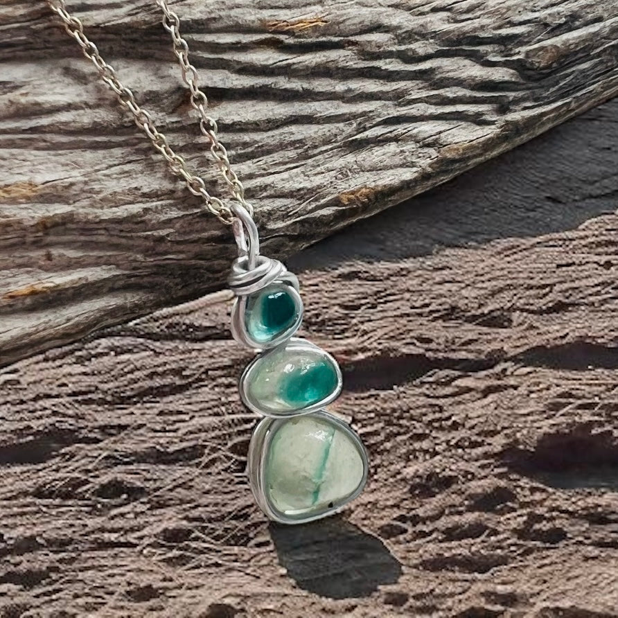 Three Piece Seaham Sea Glass Pendant