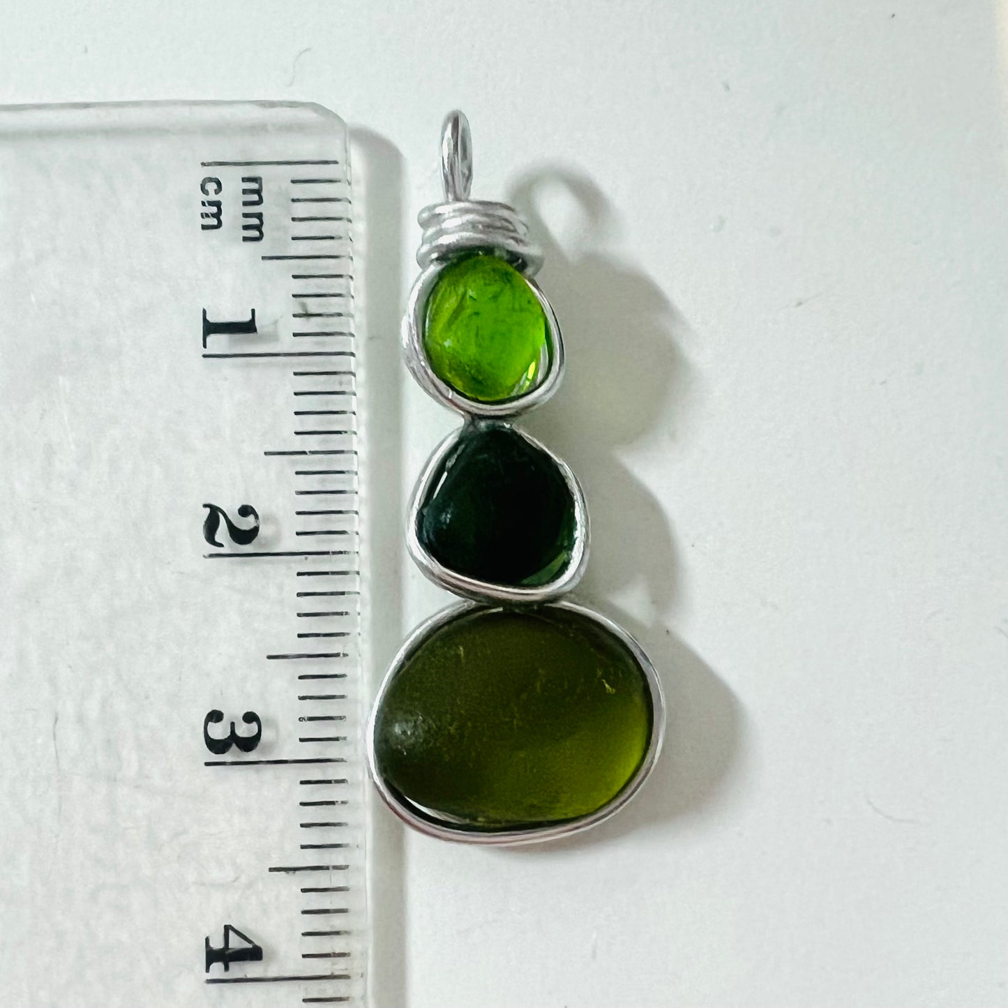 Bright Green Seaham Sea Glass Heart Pendant
