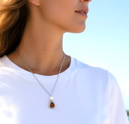 Very Rare Orange Small Seaham Sea Glass Multi Pendant