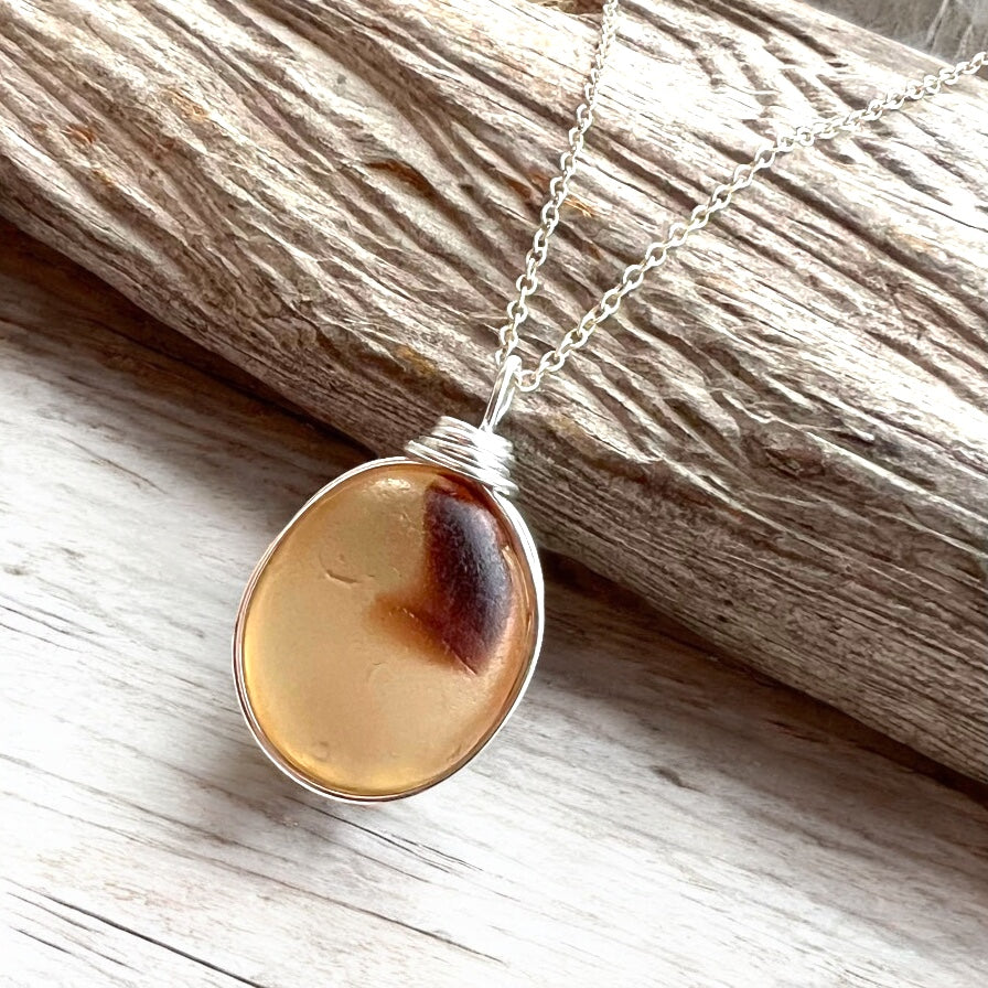 Large Multi ToneSeaham Sea Glass Multi Pendant