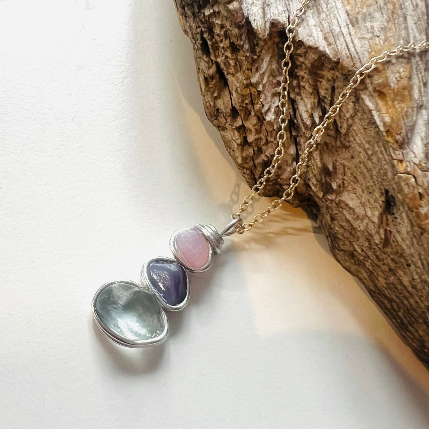 Three Piece Seaham Sea Glass Pendant