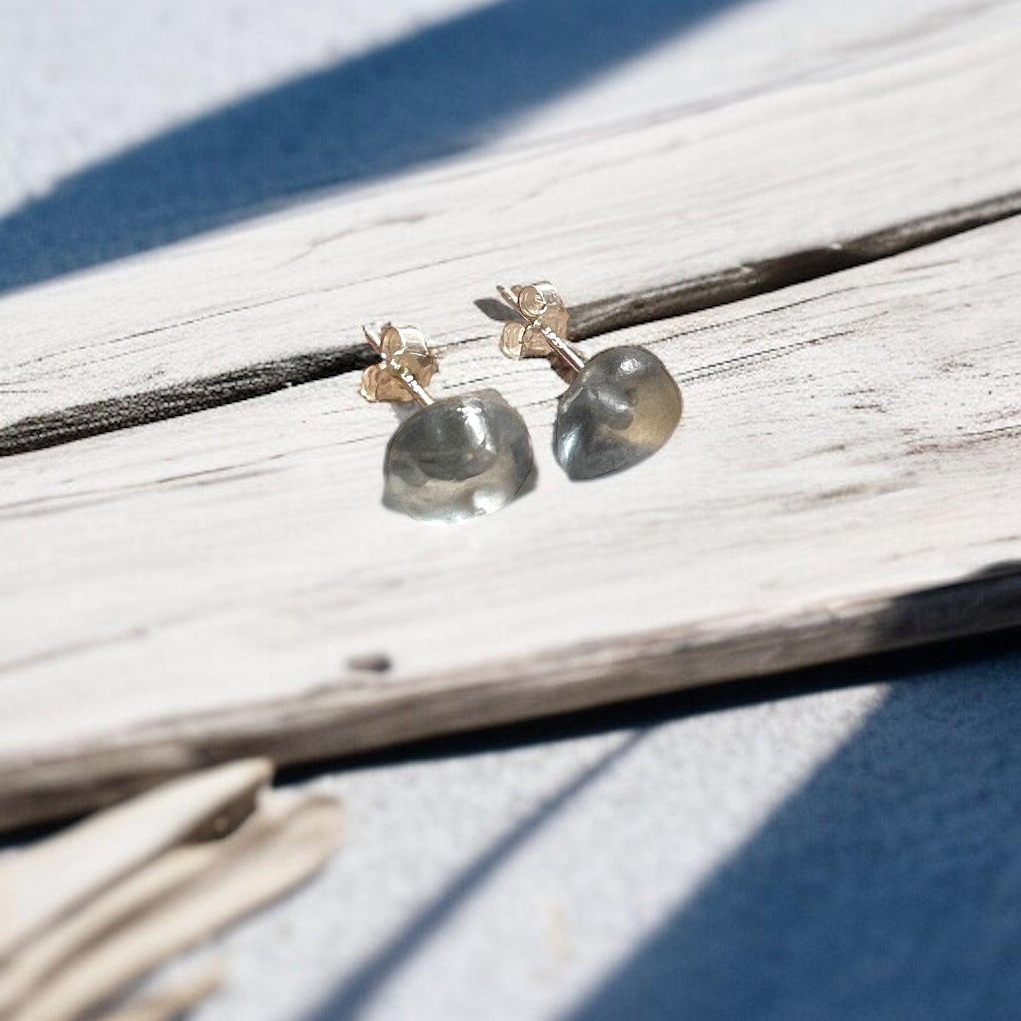 Grey Seaham Sea Glass Stud Earrings