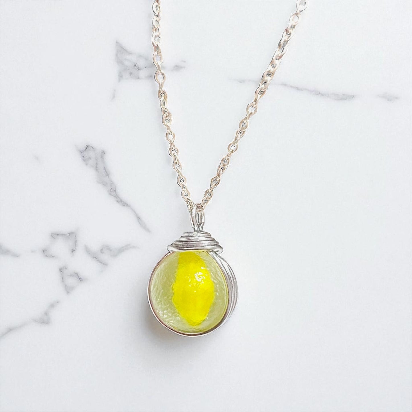 Devon Sea Glass Marble Pendant