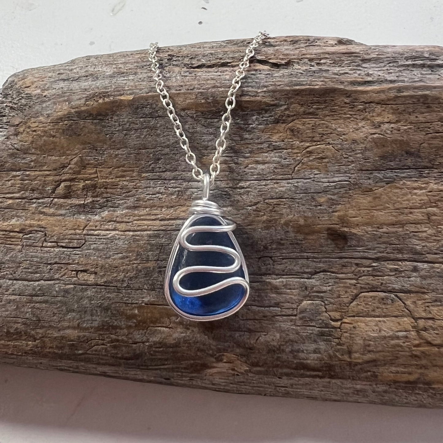 Blue Waves Seaham Sea Glass Pendant