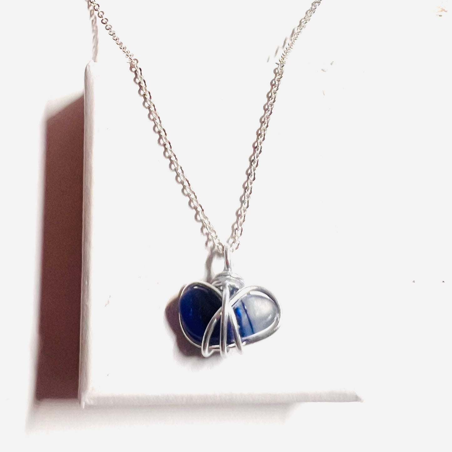 Blue and White Seaham Sea Glass Multi Pendant