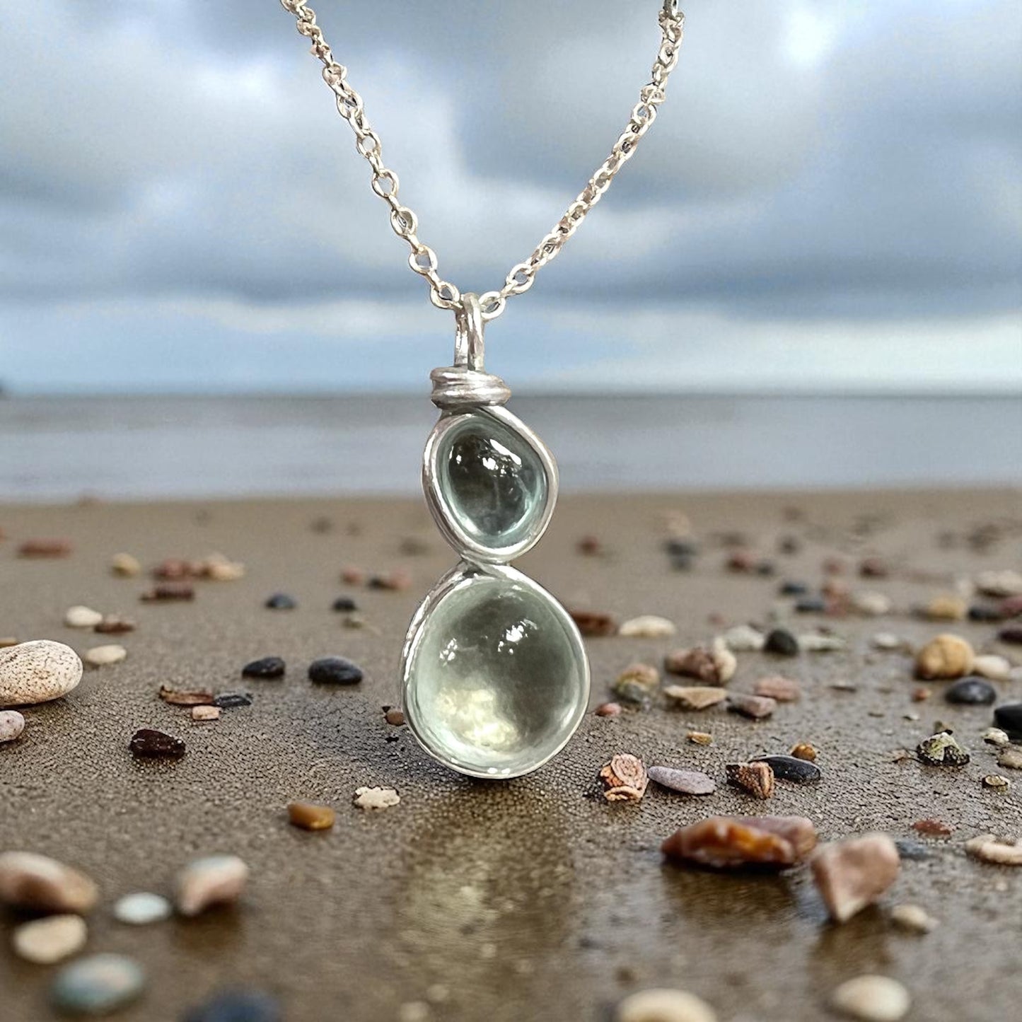 Seafoam Seaham Sea Glass Pendant