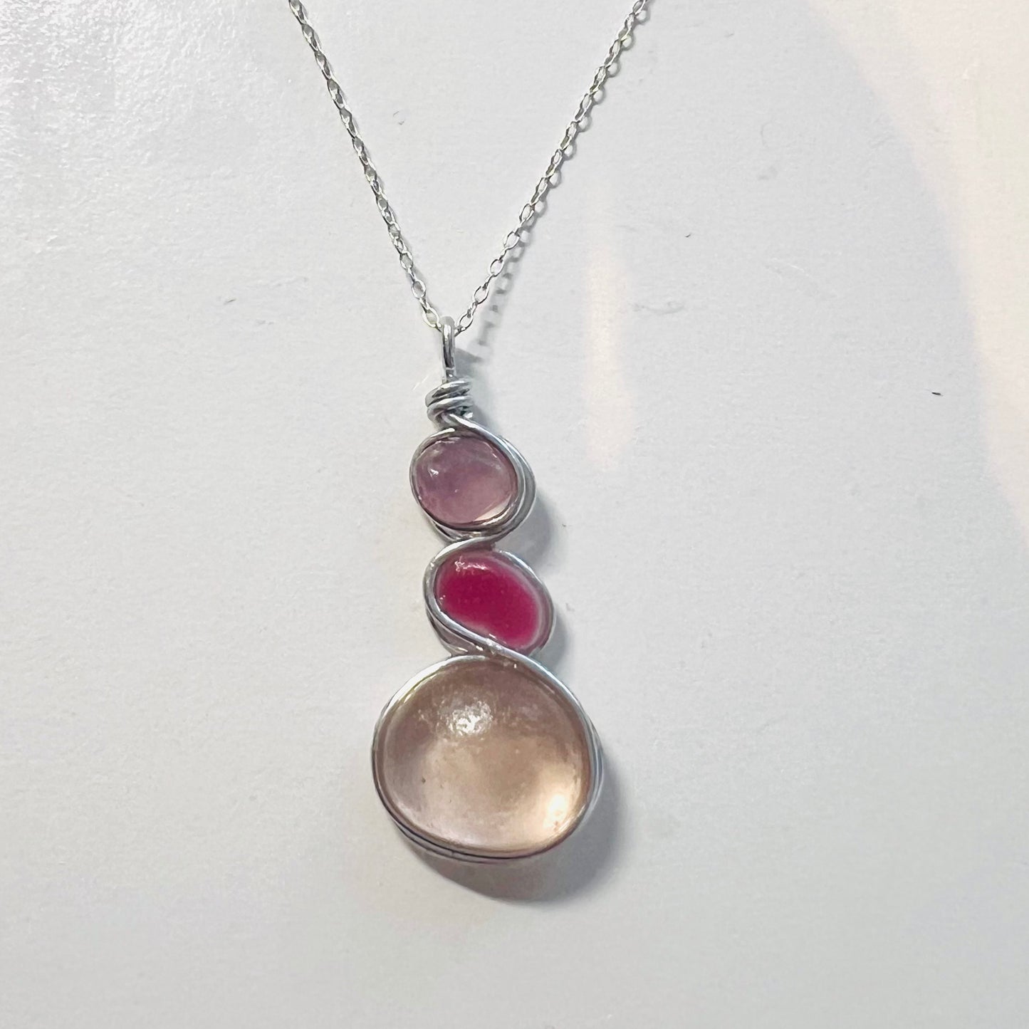 Three Piece Seaham Sea Glass Pendant
