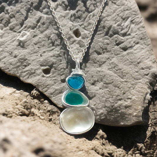 Three Piece Seaham Sea Glass Pendant