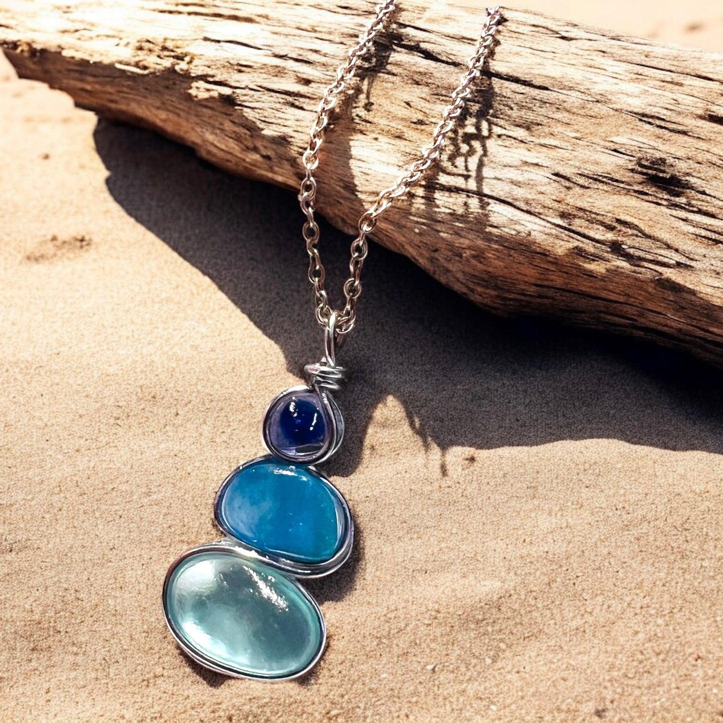 Three Piece Seaham Sea Glass Pendant