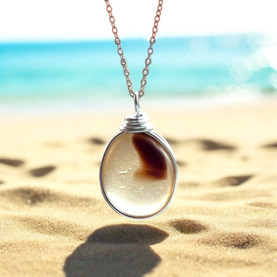 Large Multi ToneSeaham Sea Glass Multi Pendant
