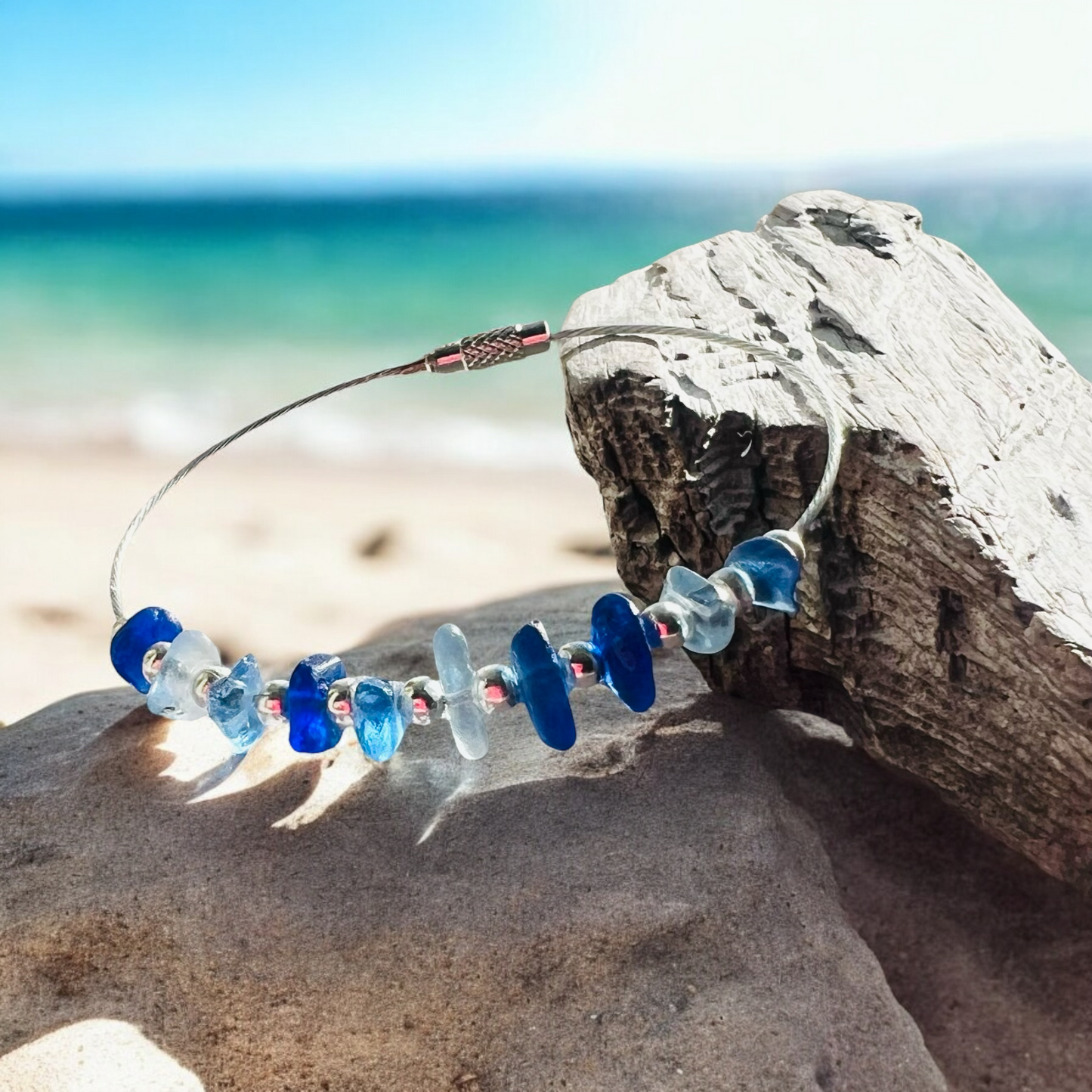 Sea Glass Blues Bangle