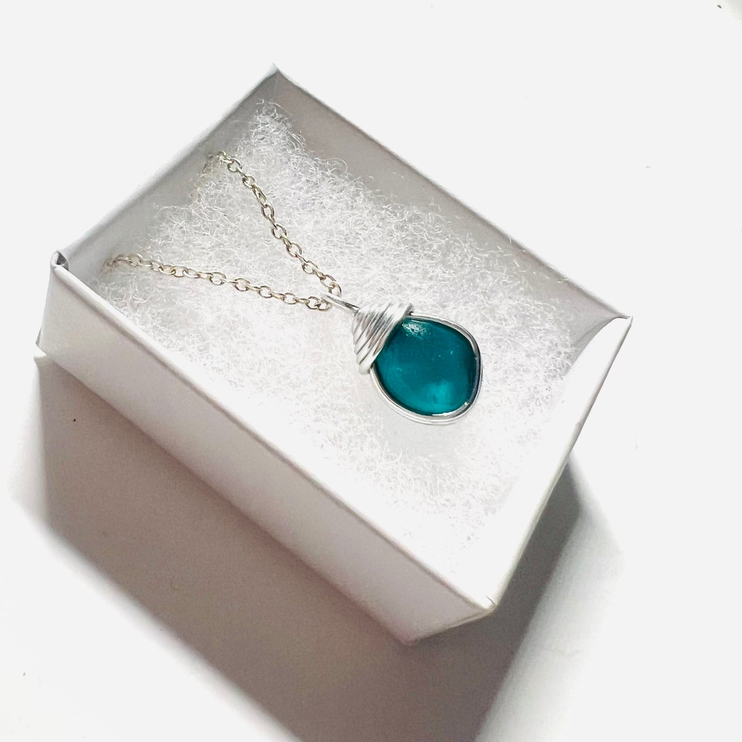 Turquoise Seaham Sea Glass Pendant