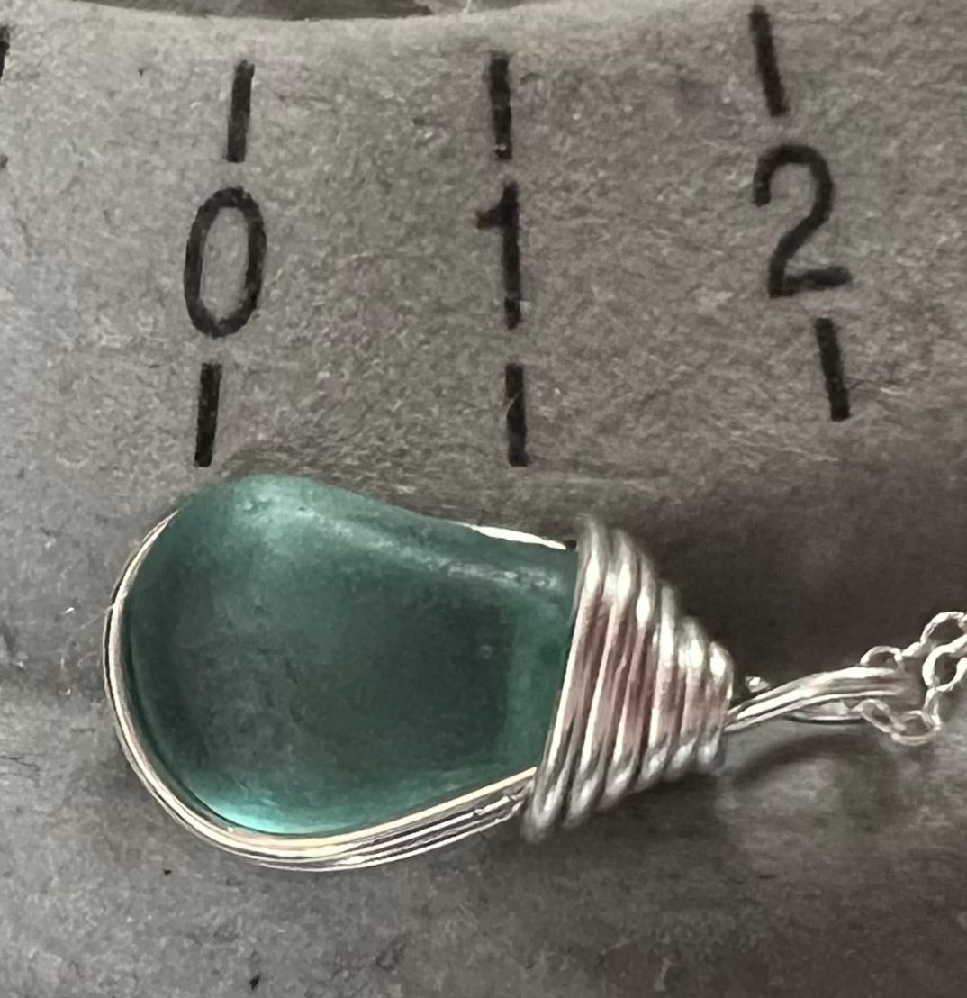 Devon Aqua Blue Sea Glass Pendant