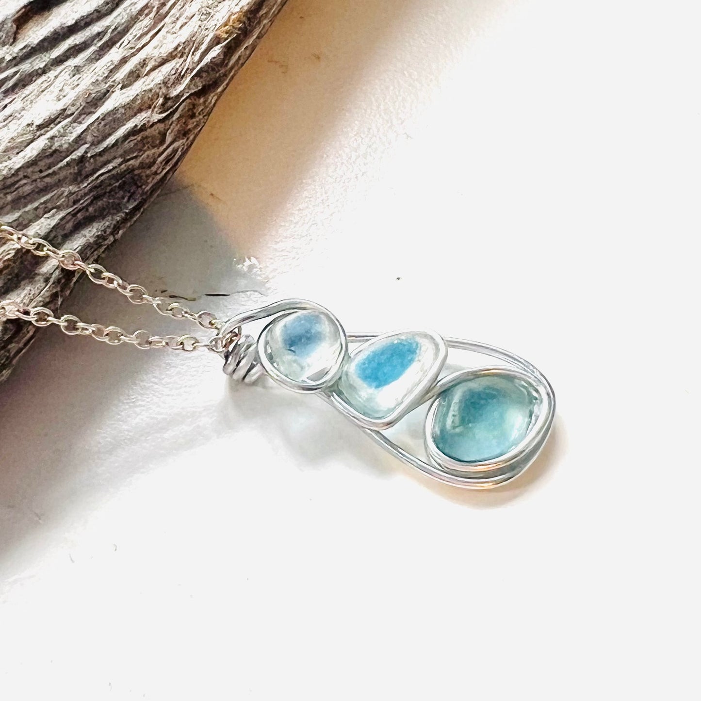 Three Piece Seaham Sea Glass Pendant