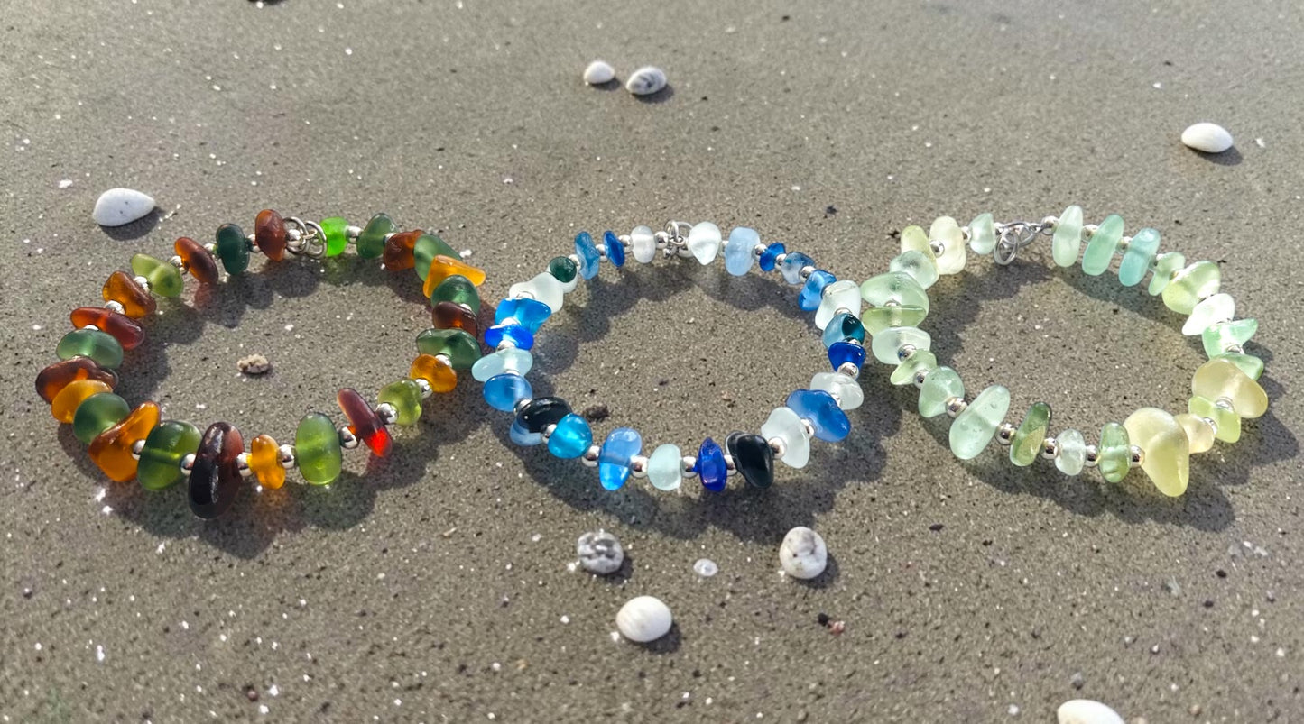 Seaham Sea Glass Autumnal Full Circle Bracelet