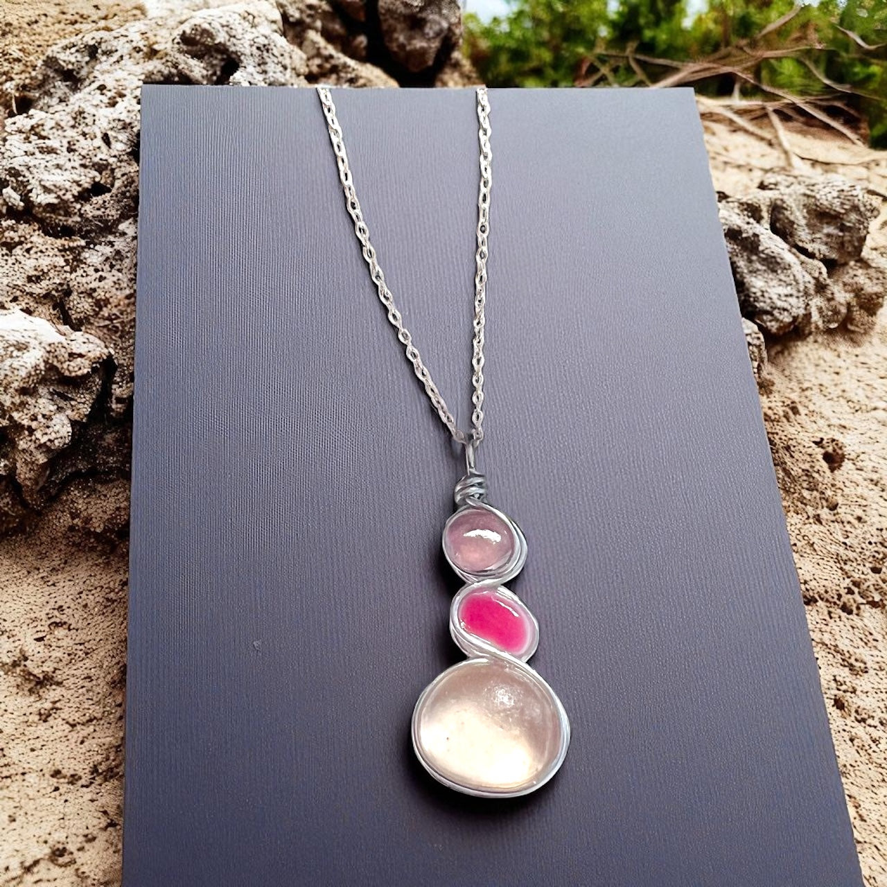 Three Piece Seaham Sea Glass Pendant