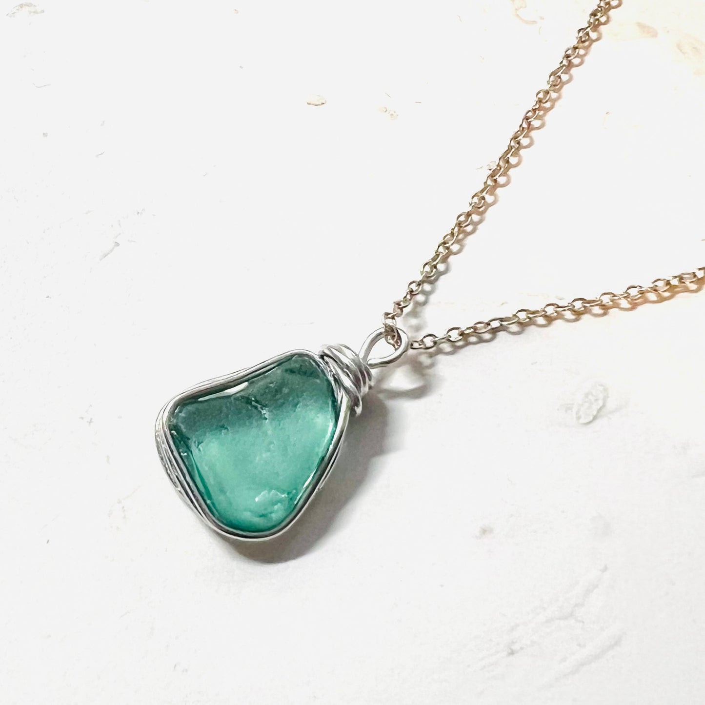 Aqua Seaham Sea Glass Pendant