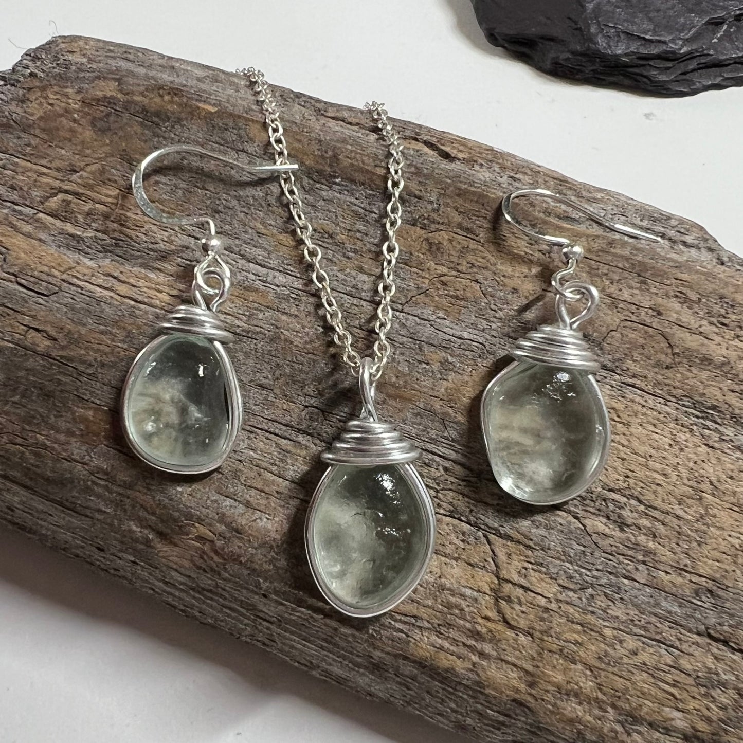 Seafoam Seaham Sea Glass Jewellery Set
