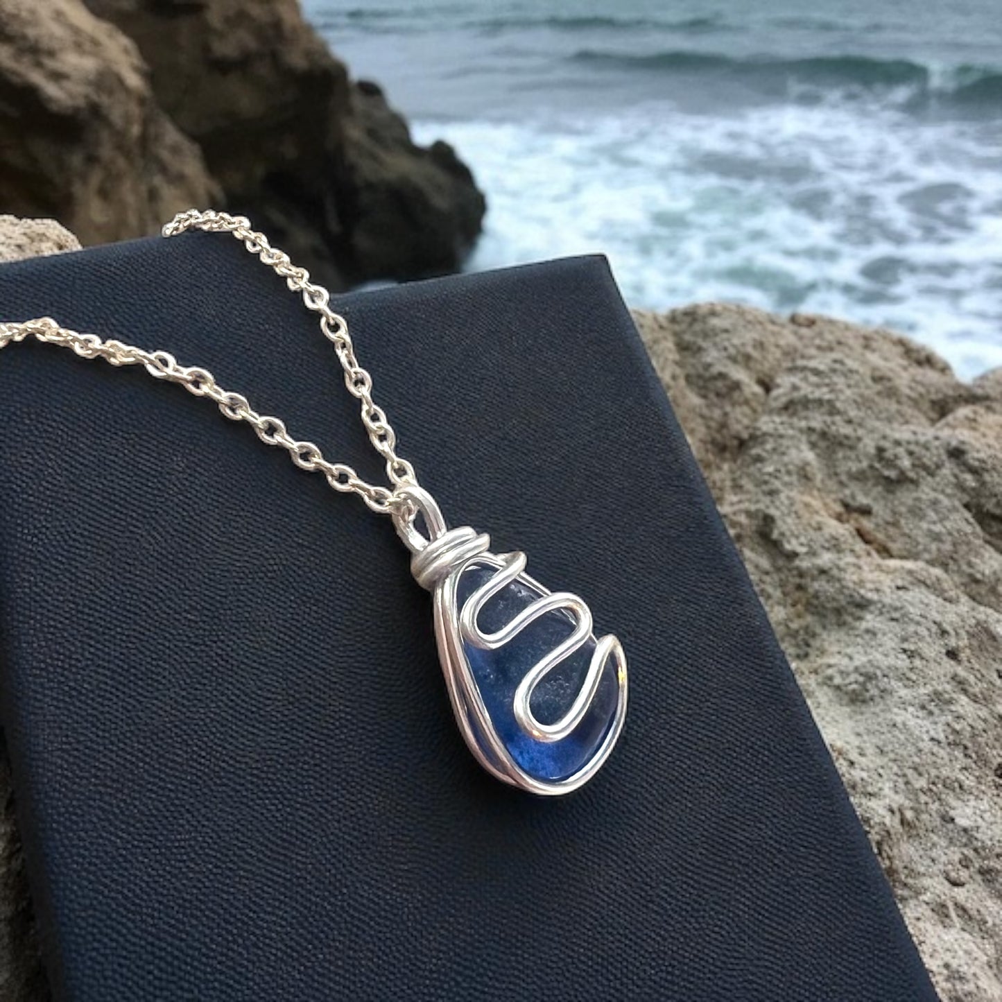 Blue Waves Seaham Sea Glass Pendant
